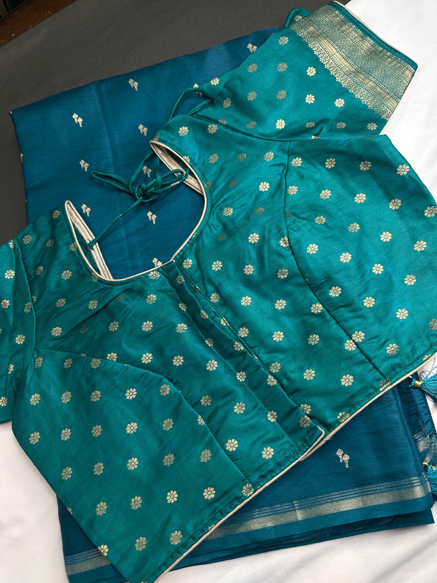 Soft Silk Teal Green Saree - 