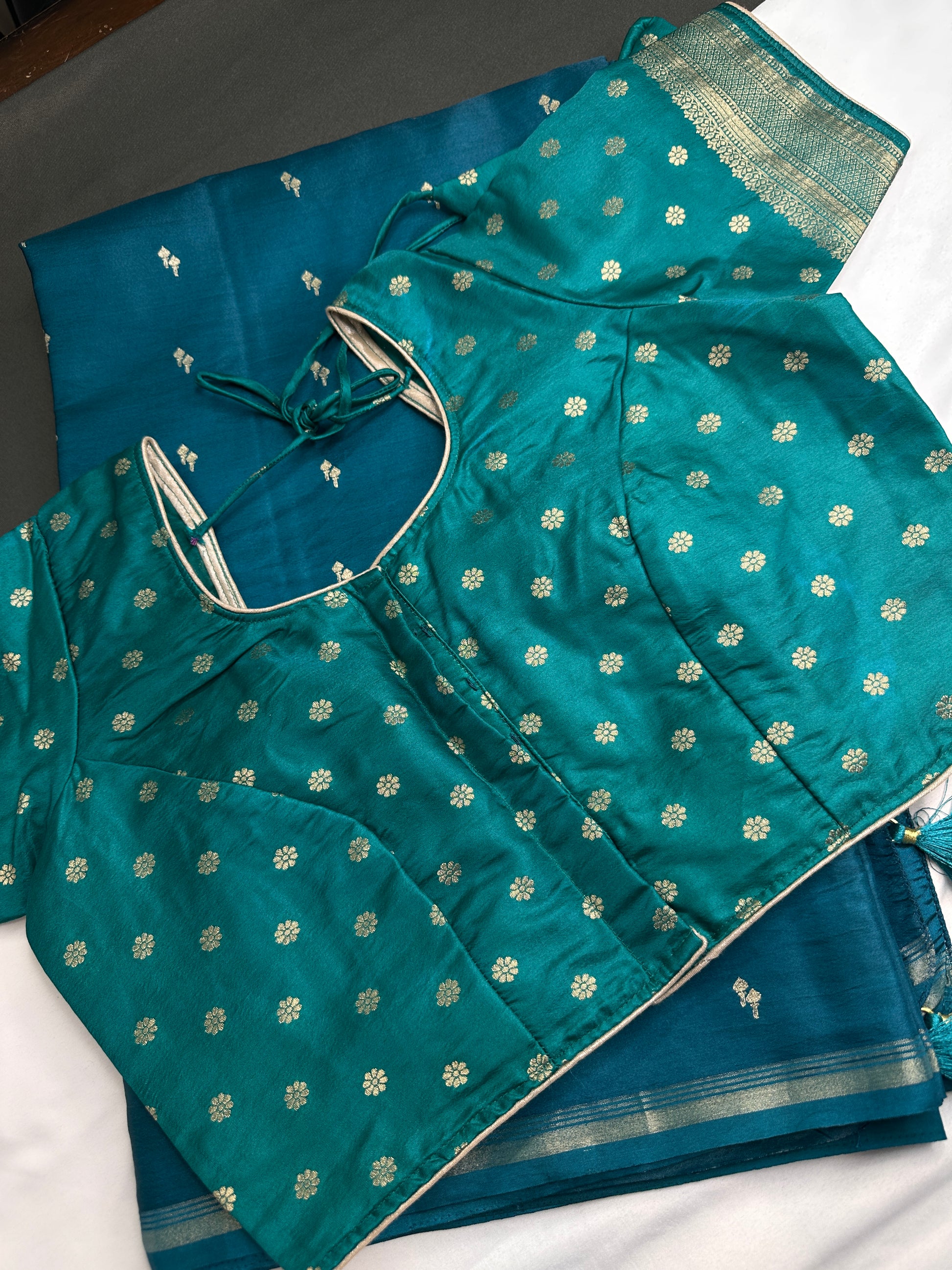 Soft Silk Teal Green Saree - 