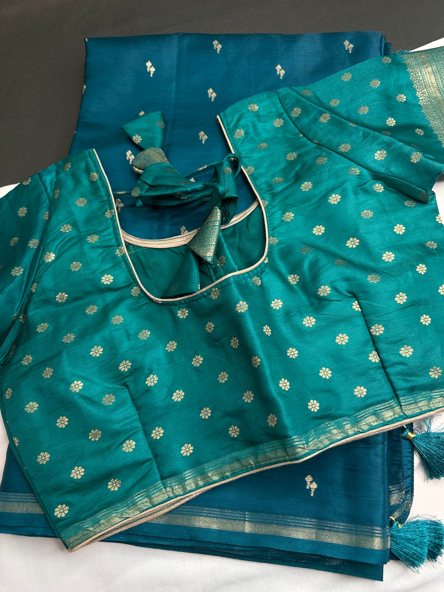 Soft Silk Teal Green Saree - 
