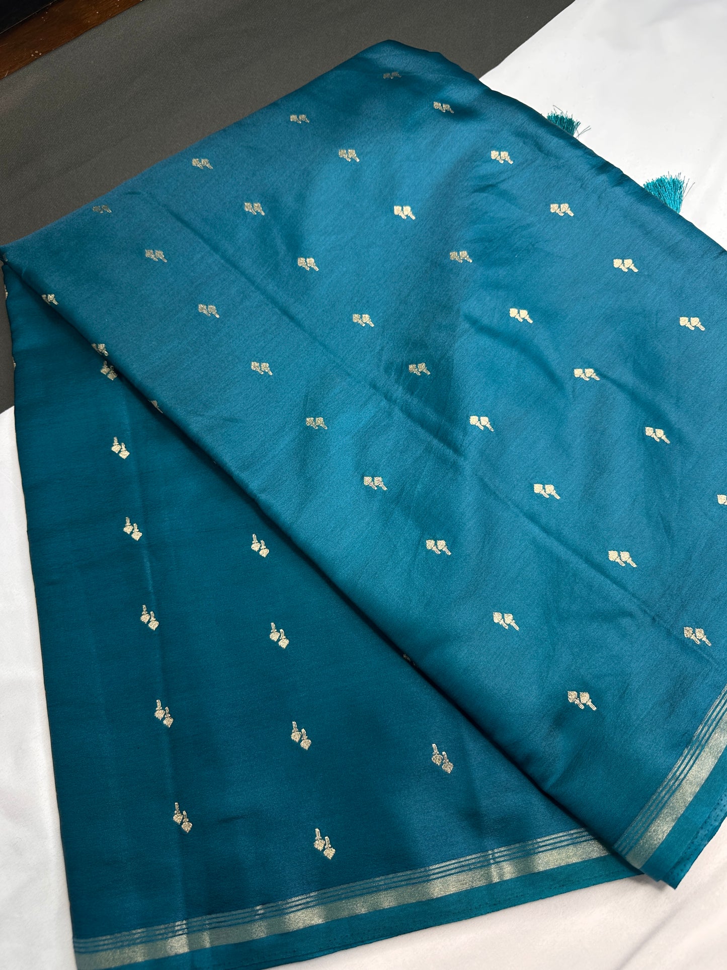 Soft Silk Teal Green Saree - 