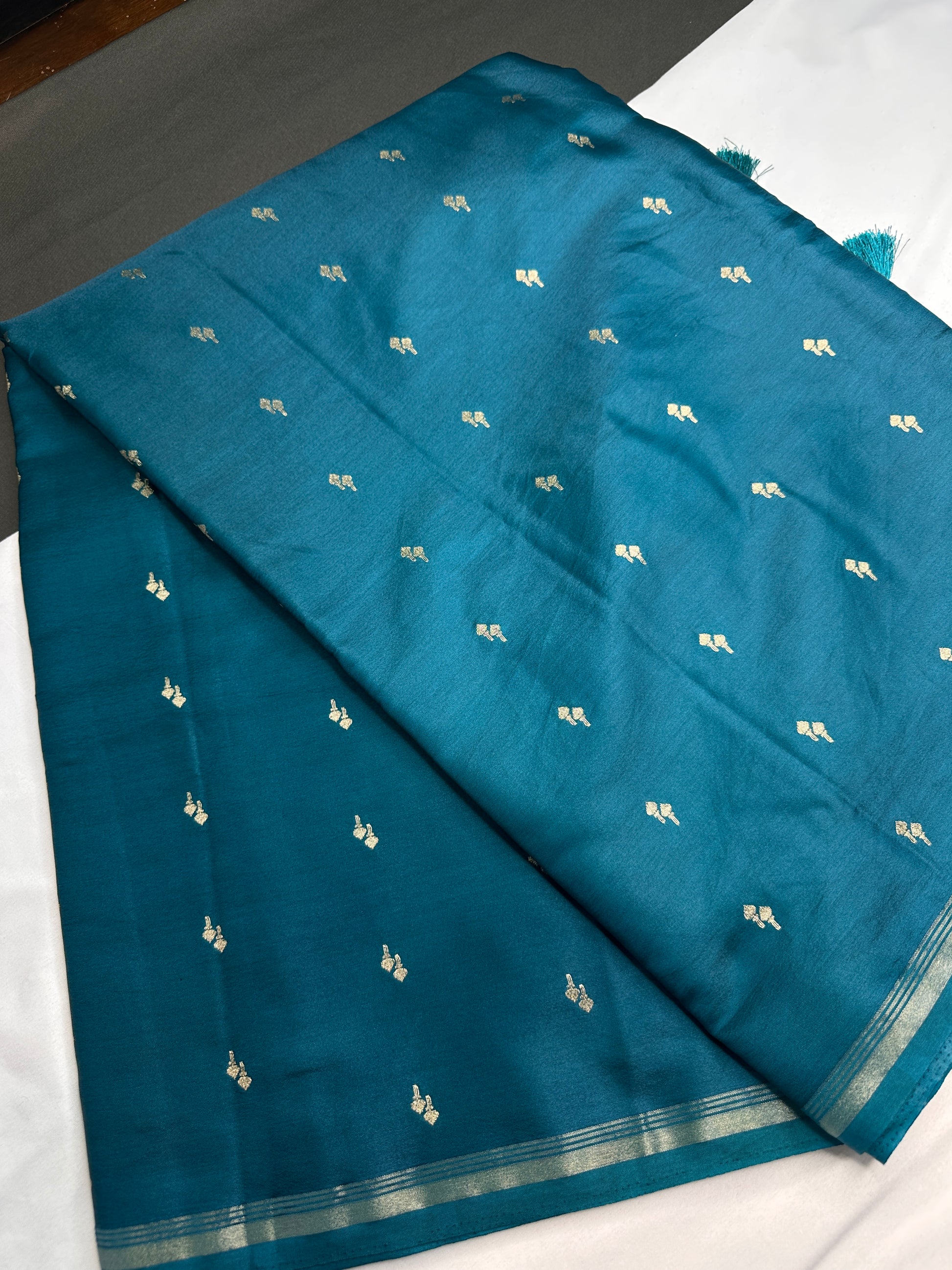 Soft Silk Teal Green Saree - 