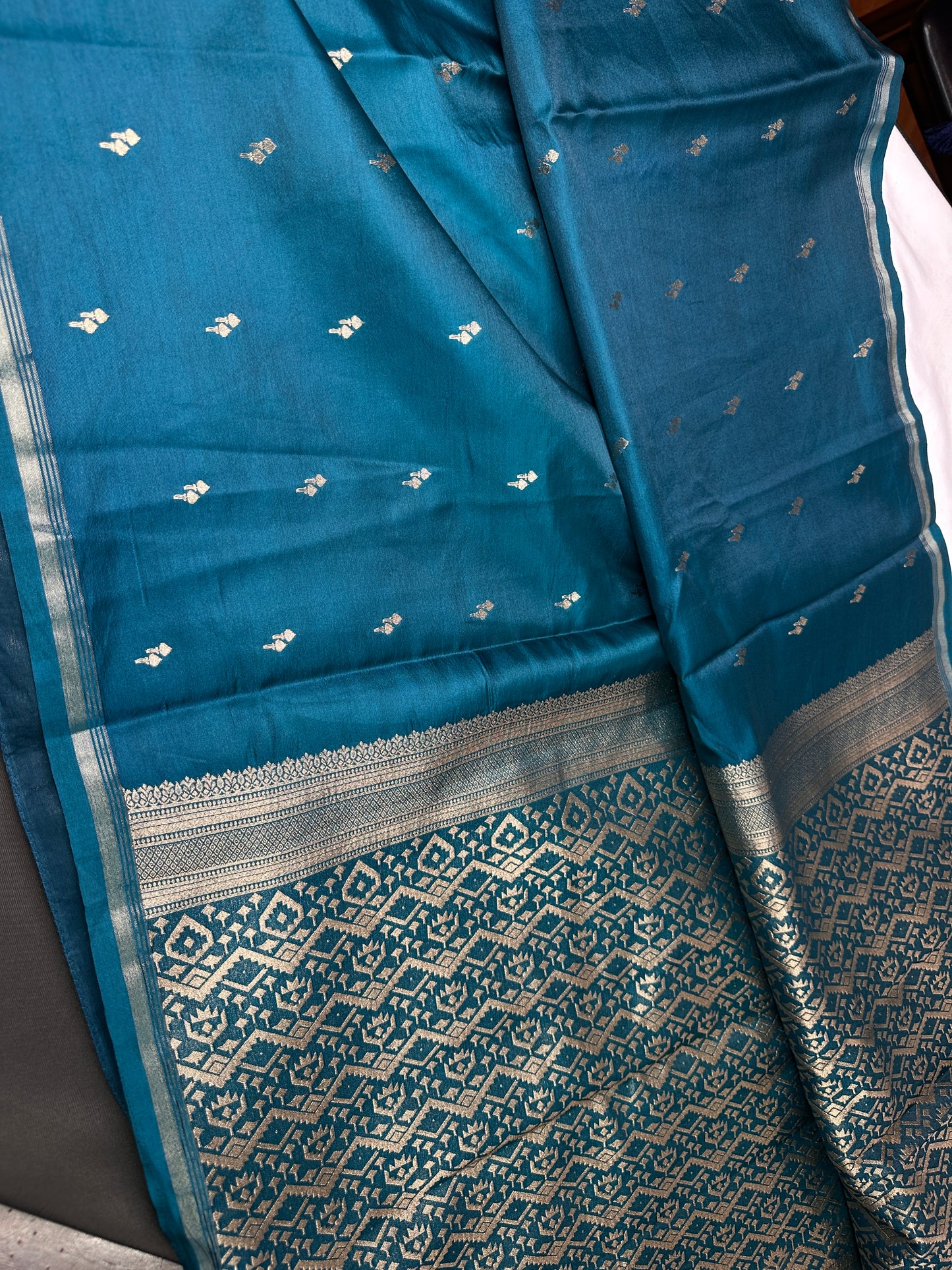 Soft Silk Teal Green Saree - 