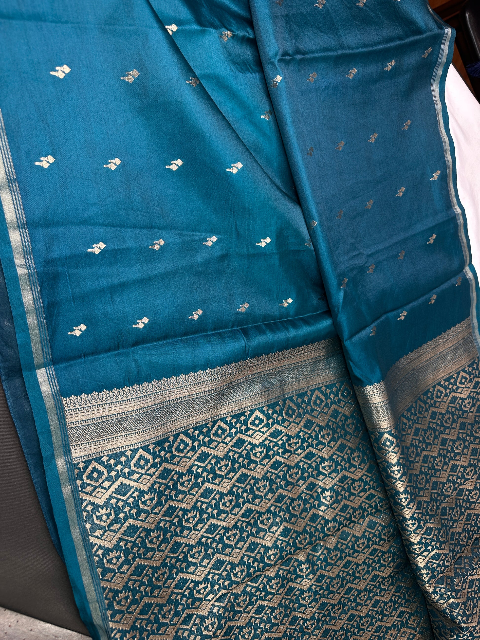 Soft Silk Teal Green Saree - 