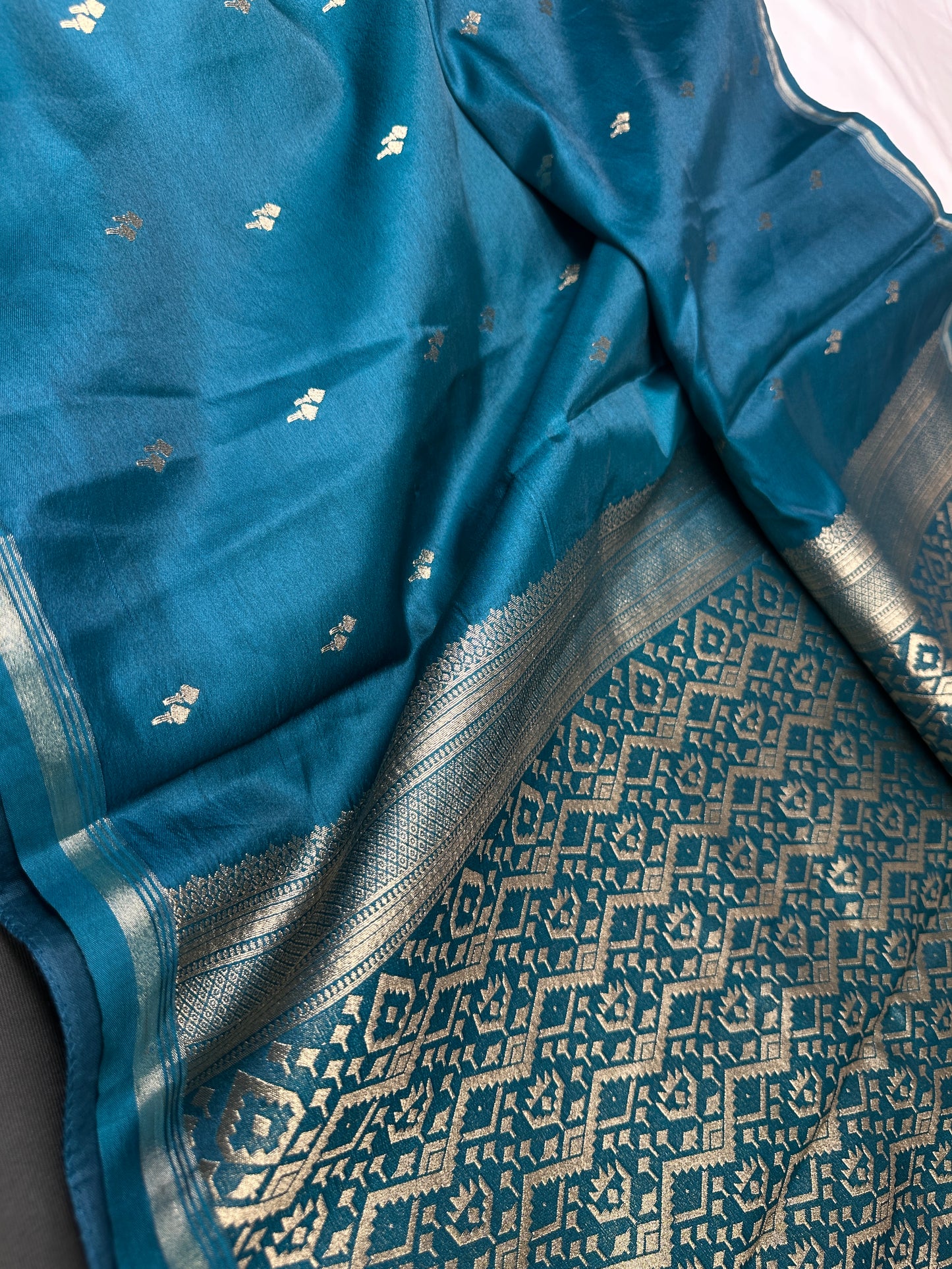 Soft Silk Teal Green Saree - 