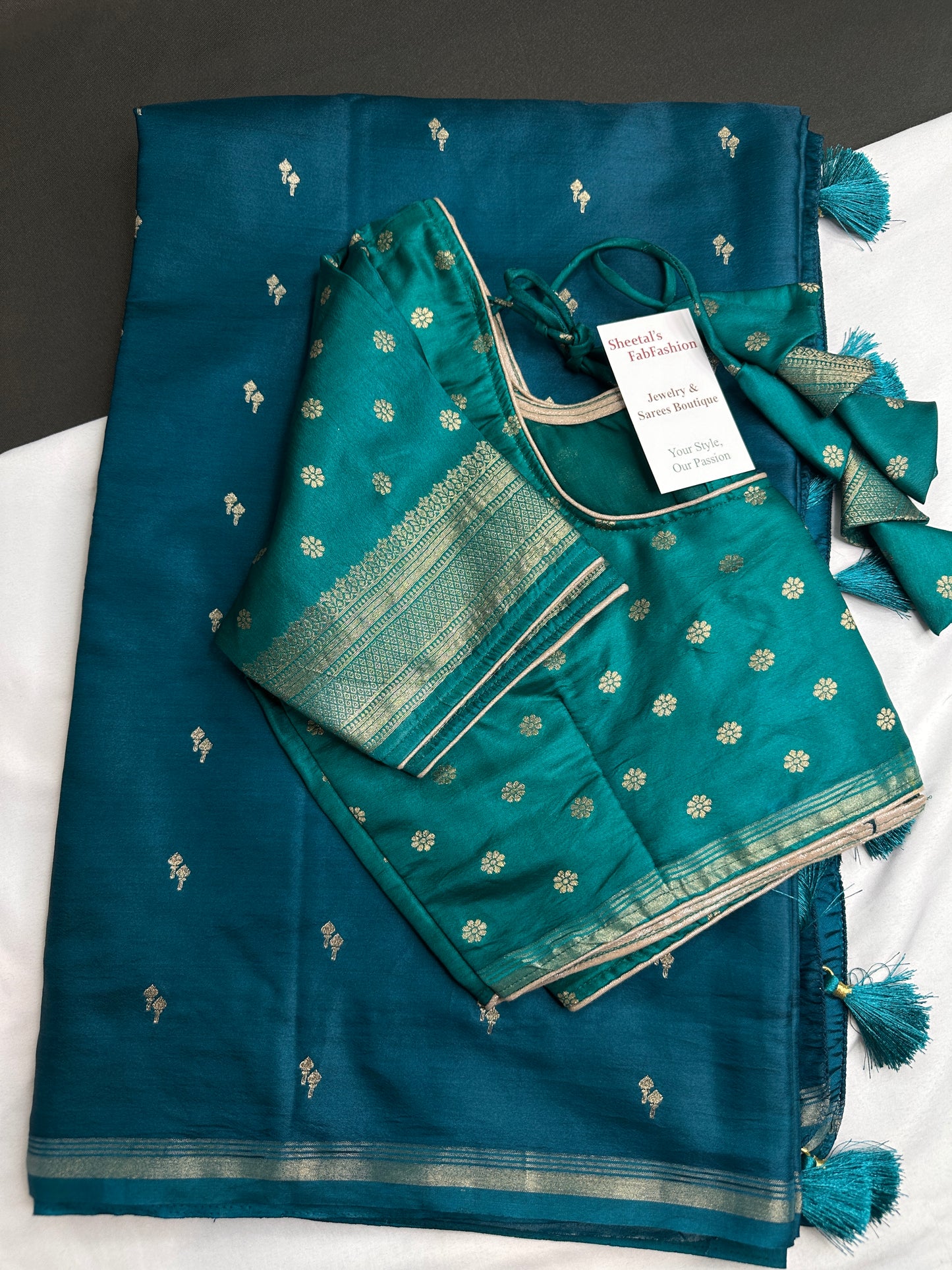 Soft Silk Teal Green Saree - 