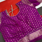 Banarsi Crepe Small Checks Orange Saree - 