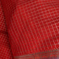 Banarsi Crepe Small Checks Orange Saree - 