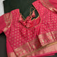 Banarsi Crepe Small Checks Green Saree - 