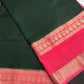 Banarsi Crepe Small Checks Green Saree - 