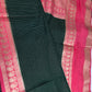 Banarsi Crepe Small Checks Green Saree - 