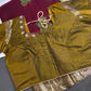 Gap Border Mangalgiri Semi Maroon Green Sillk Saree - 
