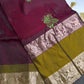Gap Border Mangalgiri Semi Maroon Green Sillk Saree - 