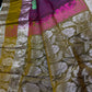 Gap Border Mangalgiri Semi Maroon Green Sillk Saree - 