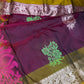 Gap Border Mangalgiri Semi Maroon Green Sillk Saree - 