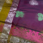 Gap Border Mangalgiri Semi Maroon Green Sillk Saree - 