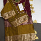 Gap Border Mangalgiri Semi Maroon Green Sillk Saree - 