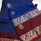 Gap Border Mangalgiri Semi Blue Sillk Saree - 