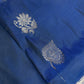 Gap Border Mangalgiri Semi Blue Sillk Saree - 