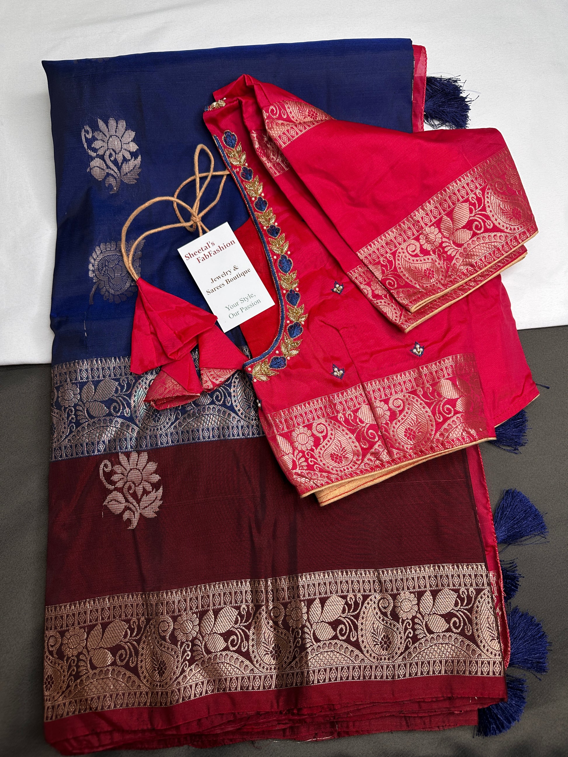 Gap Border Mangalgiri Semi Blue Sillk Saree - 