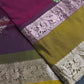 Gap Border Mangalgiri Semi Maroon Green Sillk Saree - 