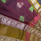 Gap Border Mangalgiri Semi Maroon Green Sillk Saree - 