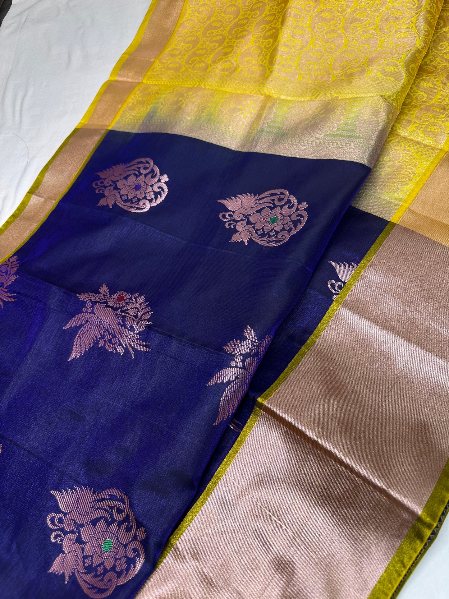 Semi Kanchi Pattu Blue Silk Saree - 