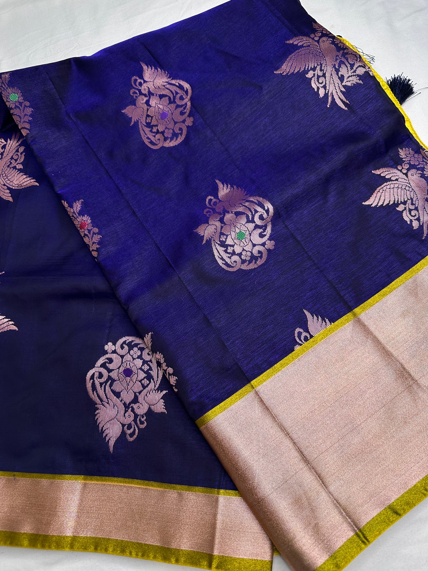 Semi Kanchi Pattu Blue Silk Saree - 
