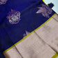Semi Kanchi Pattu Blue Silk Saree - 