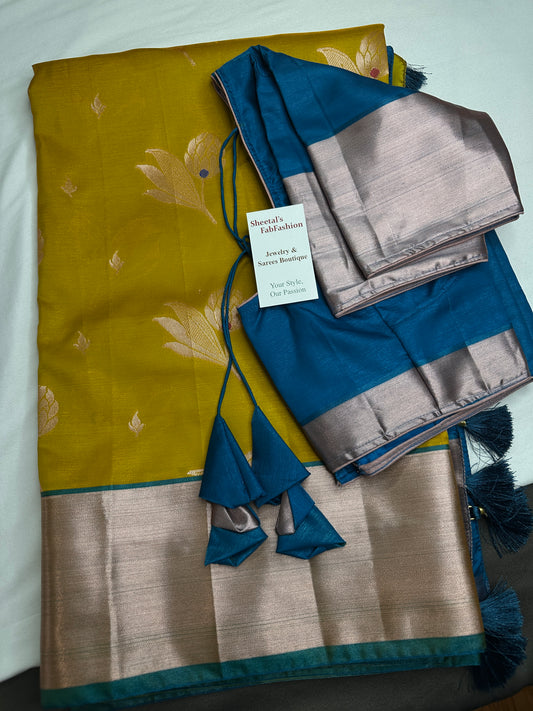 Semi Kanchi Pattu Green Silk Saree - 