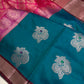 Semi Kanchi Pattu Blue Pink Silk Saree - 