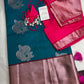 Semi Kanchi Pattu Blue Pink Silk Saree - 