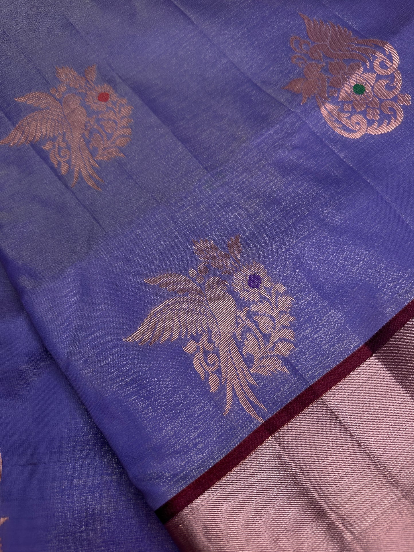 Semi Kanchi Pattu Purple Lavender Silk Saree - 