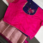 Semi Kanchi Pattu Blue Pink Silk Saree - 