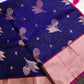 Semi Kanchi Pattu Blue Pink Silk Saree - 