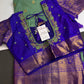 Semi Gadwal Checks Green Blue Silk Saree - 