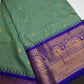 Semi Gadwal Checks Green Blue Silk Saree - 