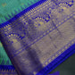 Semi Gadwal Checks Green Blue Silk Saree - 