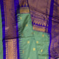 Semi Gadwal Checks Green Blue Silk Saree - 