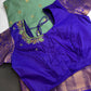 Semi Gadwal Checks Green Blue Silk Saree - 