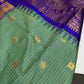 Semi Gadwal Checks Green Blue Silk Saree - 