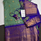 Semi Gadwal Checks Green Blue Silk Saree - 