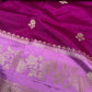 Pink lavender Raw Mango Light Weight Silk Saree - 