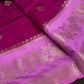 Pink lavender Raw Mango Light Weight Silk Saree - 