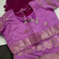 Pink lavender Raw Mango Light Weight Silk Saree - 