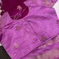 Pink lavender Raw Mango Light Weight Silk Saree - 
