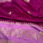 Pink lavender Raw Mango Light Weight Silk Saree - 