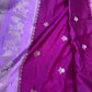 Pink lavender Raw Mango Light Weight Silk Saree - 