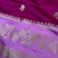 Pink lavender Raw Mango Light Weight Silk Saree - 