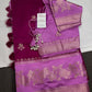 Pink lavender Raw Mango Light Weight Silk Saree - 