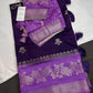 Purple Raw Mango Light Weight Silk Saree - 